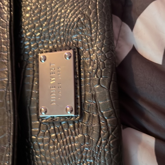 nine West Faux Snakeskin Oversized Clutch in silver - Picture 2 of 5